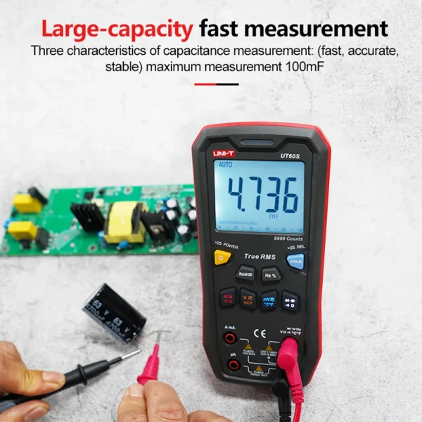 Multimètre numérique intelligent UNI-T UT60S UT60BT 1000V AC DC, voltmètre ampèremètre True RMS, compteur de fréquence, testeur de température de condensateur – Image 4
