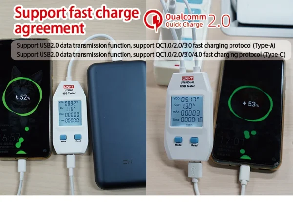 UNI-T USB Testeur UT658 Série Numérique Voltmètre Ampèremètre Courant Amperemcirculation Capacité Mètre Médecin Pour ature ilephone Tablette Puissance – Image 13