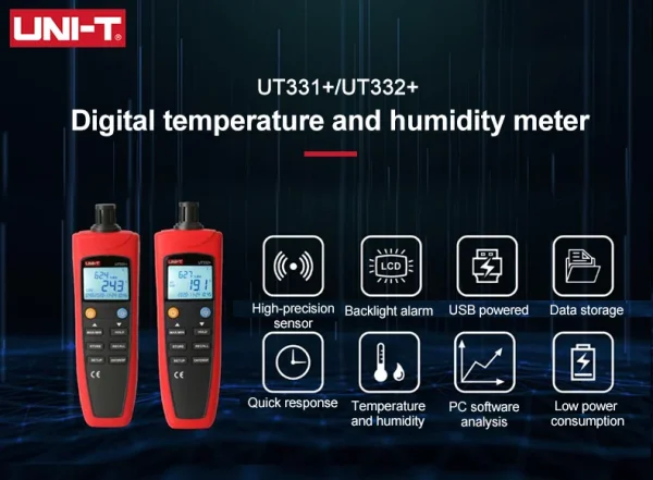 UNI-T UT331+ / UT332+ – Thermo-hygromètre numérique avec enregistrement des données et interface USB – Image 10