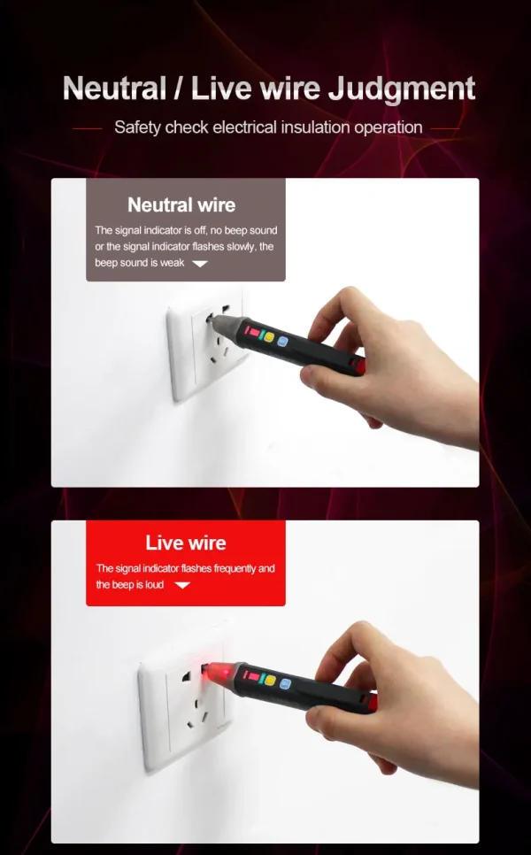 Testeur de tension ca UNI-T UT12D, détecteur, indicateur sans contact, bâton crayon 24V-1000V, puissance électrique, capteur de lumière LED – Image 17