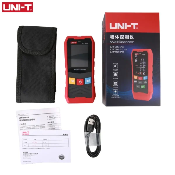 Scanner mural UNI-T UT387E UT387S UT387LM, détecteur de métaux 4 en 1, détecteur de goujons en bois, tension AC, fils de câbles sous tension, traqueur de profondeur – Image 6