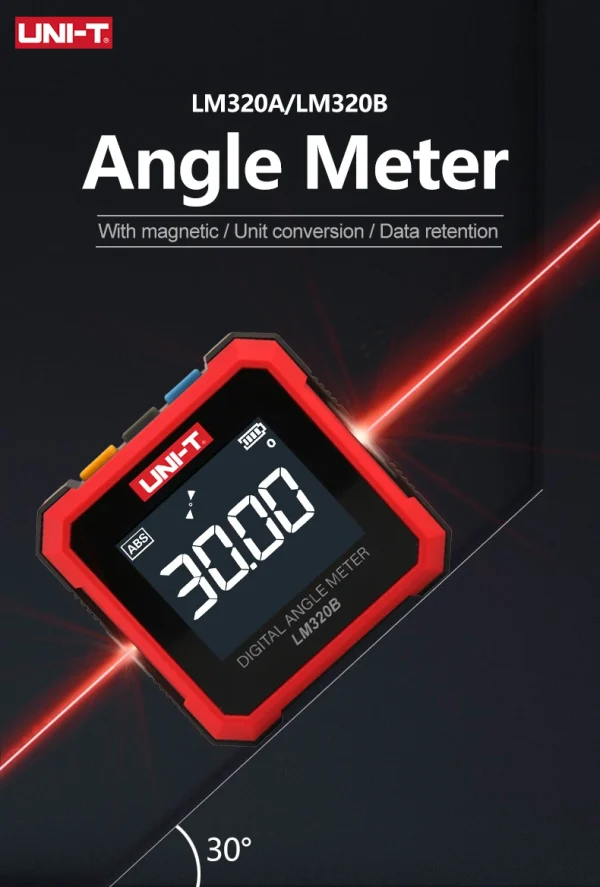 UNI-T LM320A LM320B Compteur d'angle Inclinomètre magnétique LM320F Rapporteur igital Angle Finder Biseau Boîte Outil de mesure d'angle – Image 22