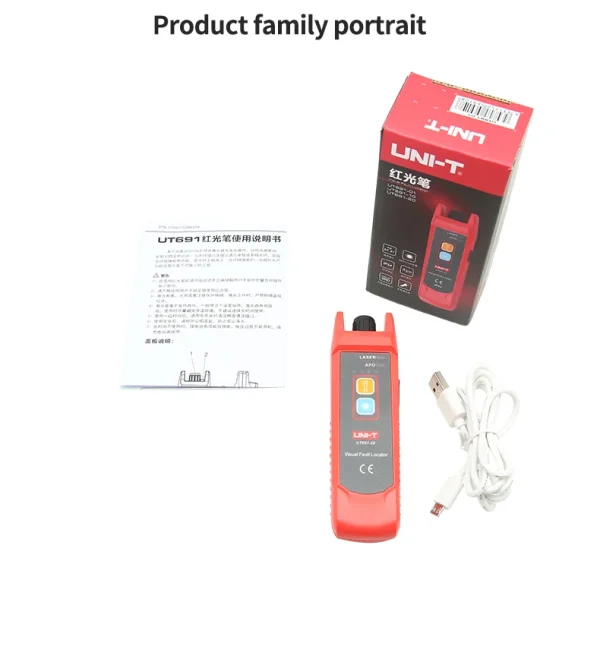 UNI-T UT691 Localisateur de défaut visuel 15km Stylo de test de fibre optique Stylo lumineux Stylo lumineux Testeur de source de lumière rouge – Image 24