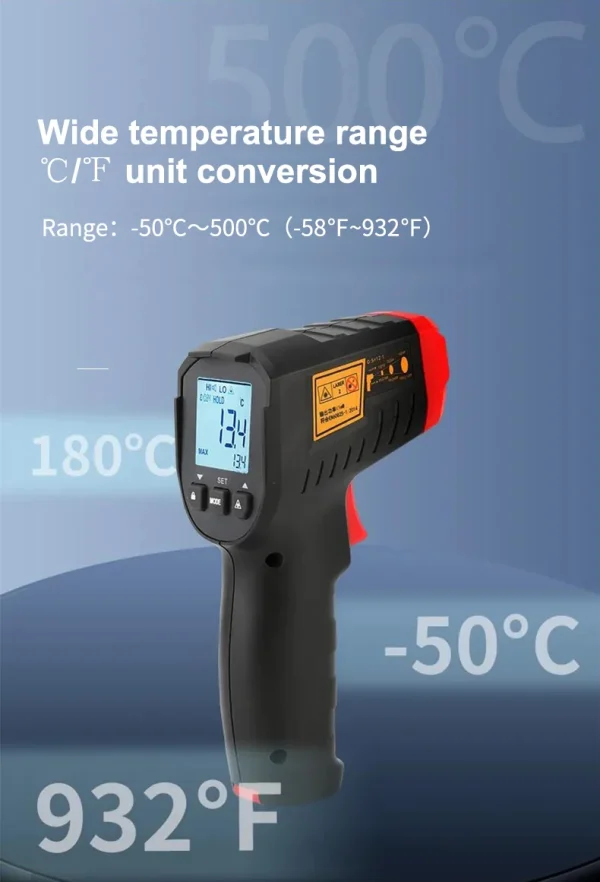 UNI-T thermomètre infrarouge numérique UT306S UT306C thermomètre sans contact pistolet de mesure de température Laser-50-500 Termometro – Image 15