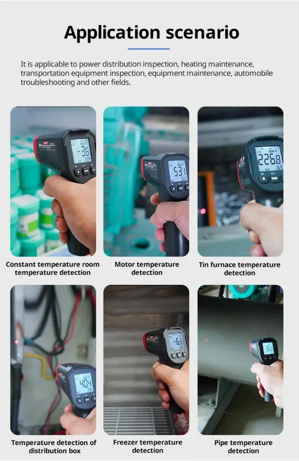 UNI-T thermomètre numérique UT306S UT306C sans contact industriel infrarouge Laser température mètre température pistolet testeur-50-500 – Image 20