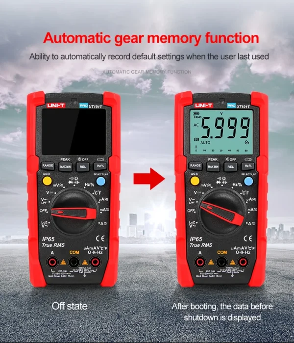Multimètre numérique professionnel UT191T UT191E, True RMS, gamme automatique DMM 20A, ammètre 600V, condensateur AC 6000 cc – Image 14