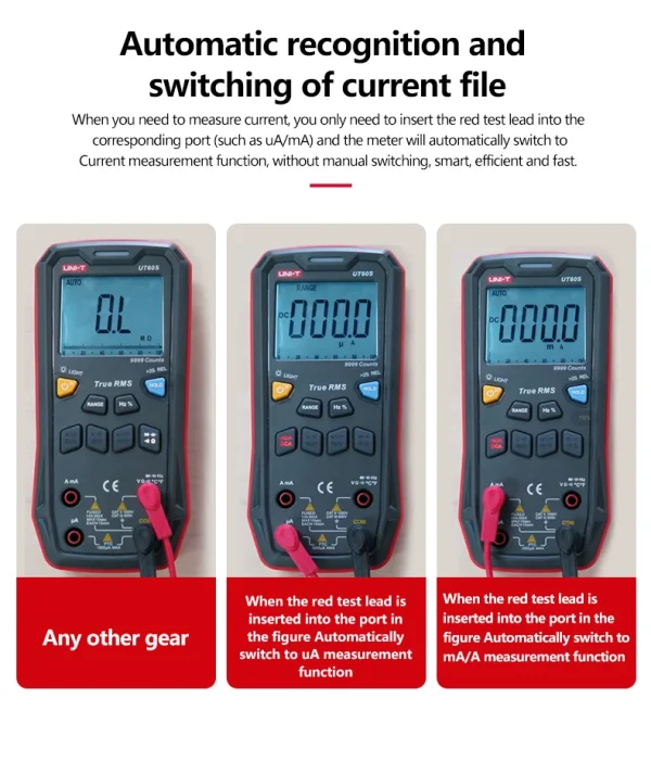 Multimètre numérique intelligent UNI-T UT60S UT60BT 1000V AC DC, voltmètre ampèremètre True RMS, compteur de fréquence, testeur de température de condensateur – Image 19