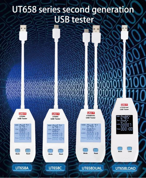 UNI-T USB Testeur UT658 Série Numérique Voltmètre Ampèremètre Courant Amperemcirculation Capacité Mètre Médecin Pour ature ilephone Tablette Puissance – Image 8