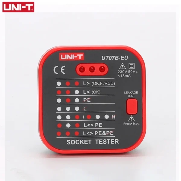 UNI-T UT07 testeurs de prises détecteur prise ue terre neutre prise d'incendie polarité contrôle de Phase détection de câblage Test de fuite RCD – Image 13