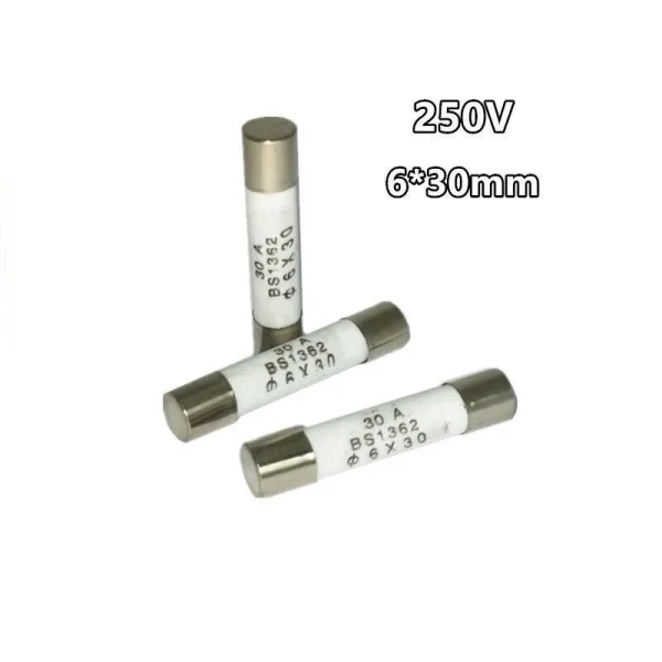Kit 75 Fusibles en Céramique 6x30mm – 0.5A à 30A, Assortiment 250V, Tube de Protection – Image 3