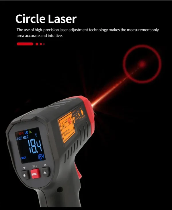 UNI-T thermomètre numérique UT306S UT306C sans contact industriel infrarouge Laser température mètre température pistolet testeur-50-500 – Image 15