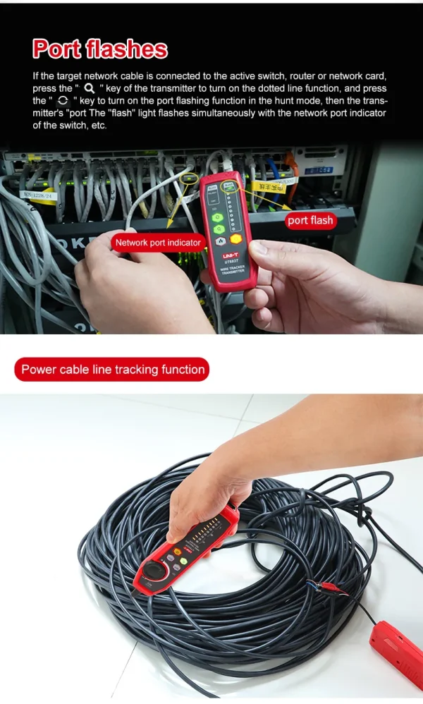 Testeur Lan UNI-T UT683KIT, traceur de fil , traceur de câbles RJ45 RJ11, détecteur de ligne téléphonique – Image 19