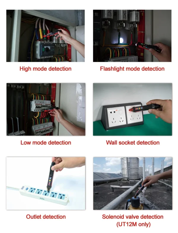 Détecteur de tension ca sans contact UNI-T UT12D UT12M UT12E 24V-1000V, stylo indicateur, crayon électrique, prise, voltmètre, testeur – Image 30