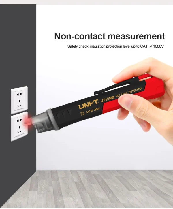 Testeur de tension ca UNI-T UT12D, détecteur, indicateur sans contact, bâton crayon 24V-1000V, puissance électrique, capteur de lumière LED – Image 15