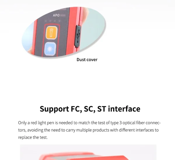 UNI-T UT691 Localisateur de défaut visuel 15km Stylo de test de fibre optique Stylo lumineux Stylo lumineux Testeur de source de lumière rouge – Image 16