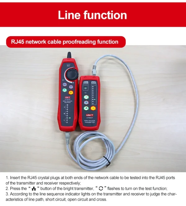 Testeur Lan UNI-T UT683KIT, traceur de fil , traceur de câbles RJ45 RJ11, détecteur de ligne téléphonique – Image 9