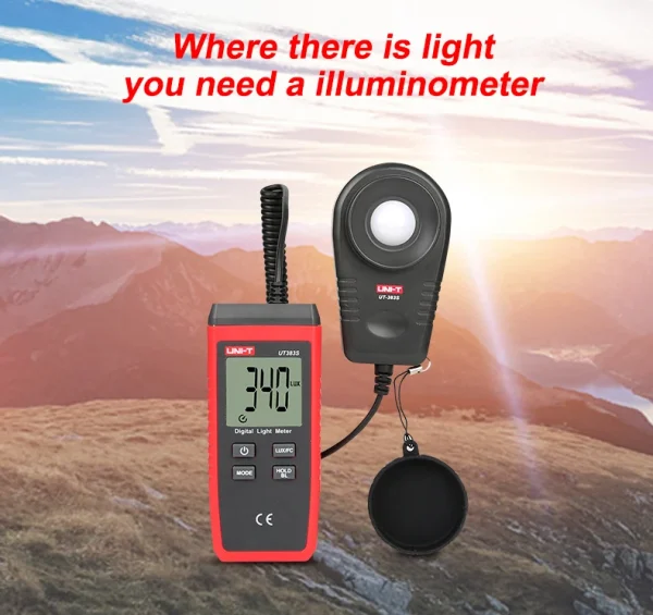 Luxmètre de lumière numérique UNI-T LUX UT383S, Luminance Lux Fc Test Max Min illuminomètres photomètre 200,000 – Image 17