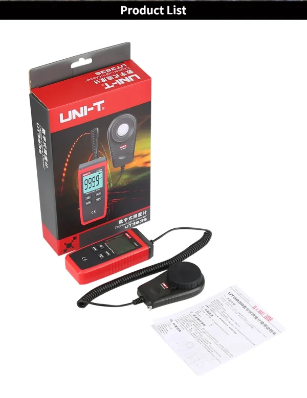Luxmètre de lumière numérique UNI-T LUX UT383S, Luminance Lux Fc Test Max Min illuminomètres photomètre 200,000 – Image 18