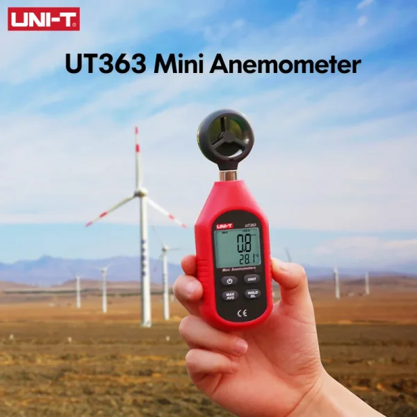 UNI-T UT363 anémomètre portatif numérique UT363BT mesure de la vitesse du vent testeur de température affichage LCD débit d'air vitesse compteur de vent – Image 5