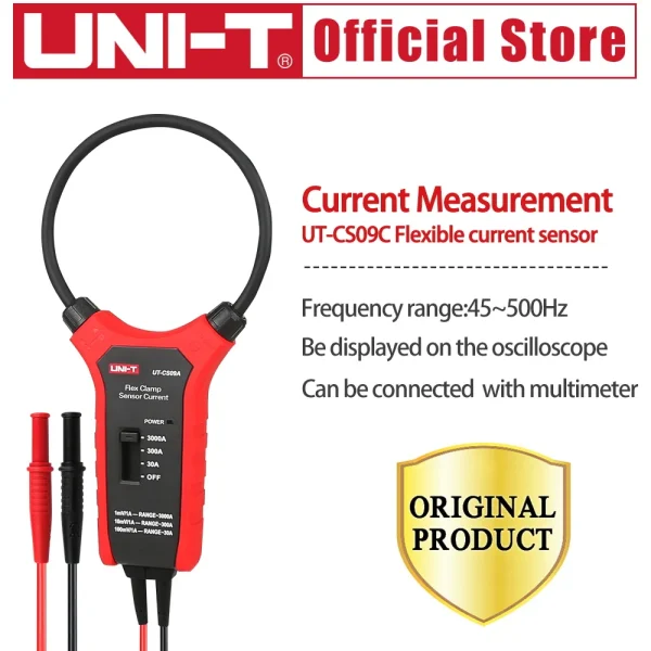 Capteur de pince Flexible à courant élevé, Oscilloscope, sonde de courant, produit Original, UNI-T UT-CS09C – Image 5