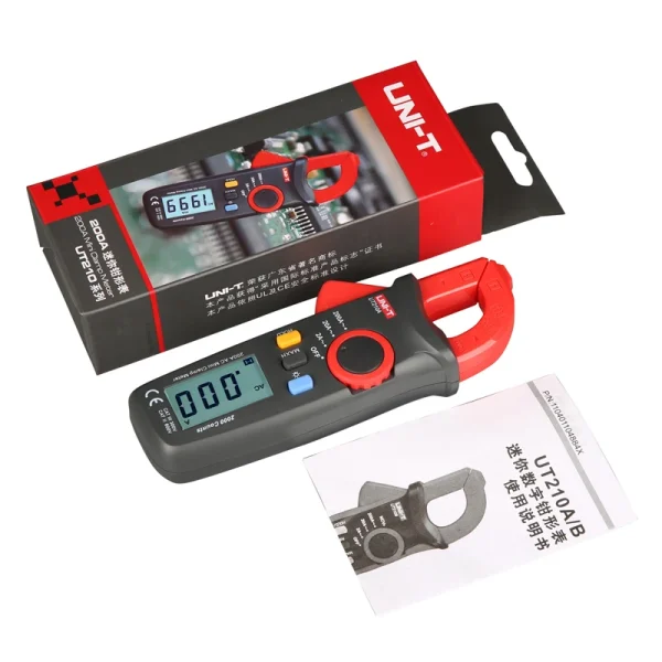 UNI-T UT210B True RMS 200A AC Mini Pince Mètres Ampèremètre NCV Test Multimètre Professionnel Digitais LCD Rétro-Éclairage MAX MIN – Image 5