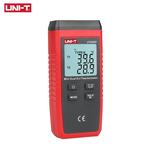 Thermomètre numérique à double canal UNI-T UT320D – Thermocouple K/J – Mini format portatif – Image 4