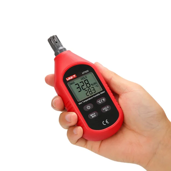 UNI-T UT333 Mini Température Humidité Mètre NikExtérieur Hygromètre Surcharge Indication Unité Conversion LCD Rétro-Éclairage hygromet – Image 2