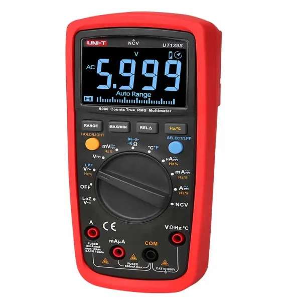 UNIT-Multimètre numérique professionnel, sonde de température, fonction Ldissolve pass (filtre passe-bas), True RMS, UT139S – Image 5