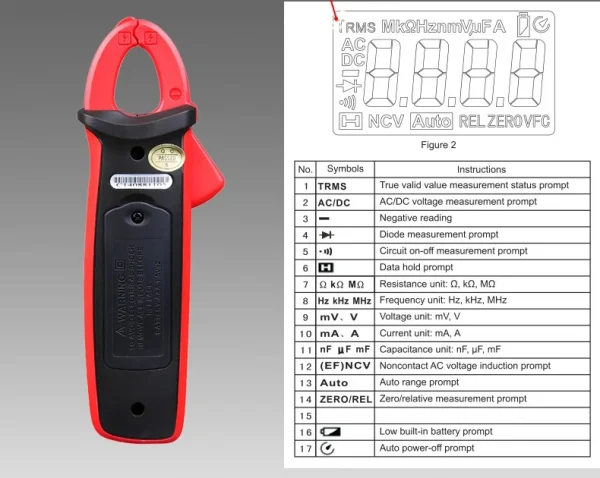 UNI-T UT210D Pince ampèremétrique numérique True RMS à Plage automatique – Image 11