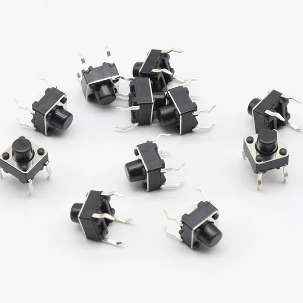 Micro interrupteur à bouton-poussoir tactile, auto-Cristal directe, DIP Top, cuivre, G91, 6x6x6mm, 4 broches, 50 pièces par lot – Image 2