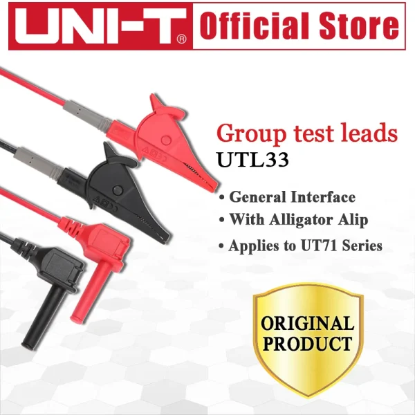 UNI-T Fils de test de groupe UTL33 Pince crocodile à double isolation Fils de test S'applique aux multimètres Accessoires – Image 2