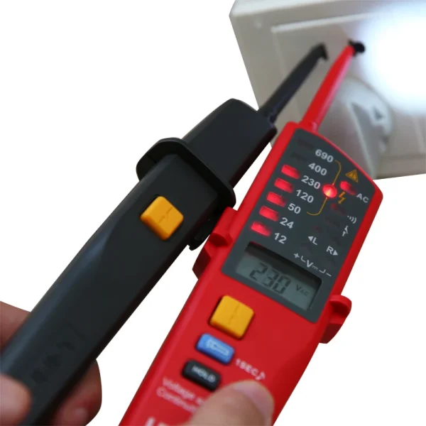 Testeurs de tension UNI-T UT18C UT18D UT15C, détecteur de tension de continuité de séquence de Phase, affichage LCD, plage automatique, étanche IP65 – Image 2