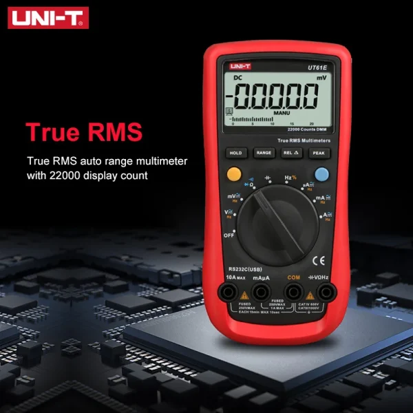 UNI-T multimètre numérique UTÉgalement E mètre True RMS 1000V AC DC multimètre testeur de tension mode relatif 22000 comptes haute capacité de Charleroi – Image 4