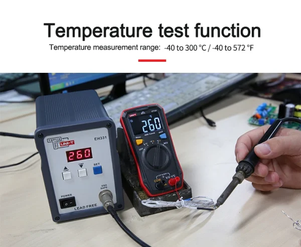 UNI-T Utree UT123D Mini multimètre numérique testeur de température données AC DC voltmètre tension de poche ampèremètre Ohm mètre plage automatique – Image 19