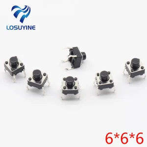 Micro interrupteur à bouton-poussoir tactile, auto-Cristal directe, DIP Top, cuivre, G91, 6x6x6mm, 4 broches, 50 pièces par lot