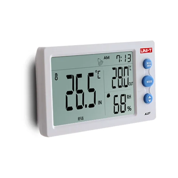 Thermomètre et hygromètre numérique à écran LCD A12T, affichage numérique de la température et de l'humidité, alarme, Station météo, instrument d'intérieur et d'extérieur – Image 5