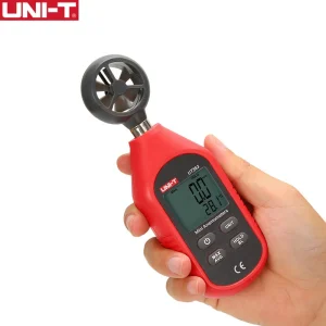 UNI-T UT363 anémomètre portatif numérique UT363BT mesure de la vitesse du vent testeur de température affichage LCD débit d'air vitesse compteur de vent