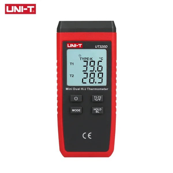 Thermomètre numérique à double canal UNI-T UT320D – Thermocouple K/J – Mini format portatif – Image 2
