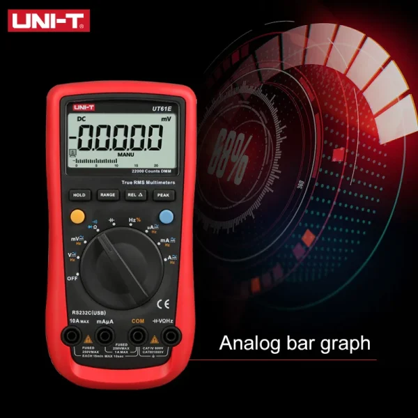 UNI-T multimètre numérique UTÉgalement E mètre True RMS 1000V AC DC multimètre testeur de tension mode relatif 22000 comptes haute capacité de Charleroi – Image 5