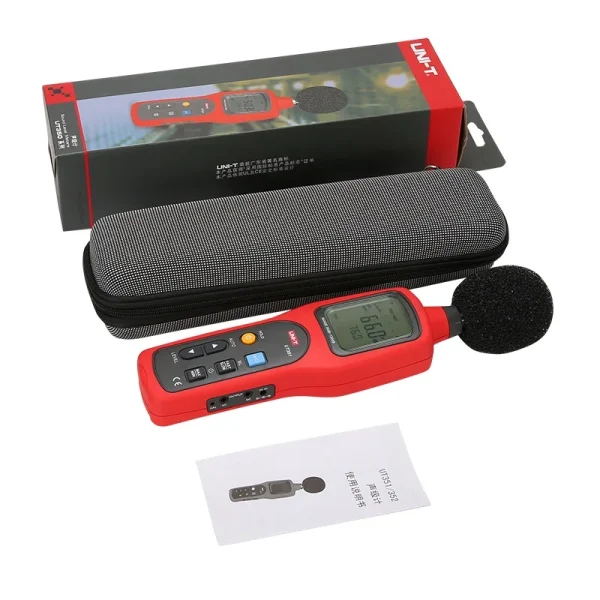 UNIT-Compteur à levier sonore UT352, bruit facile à transporter, 30 ~ 130dB, Max/min, rétroéclairage LCD, alarme élevée, enregistrement de données – Image 5