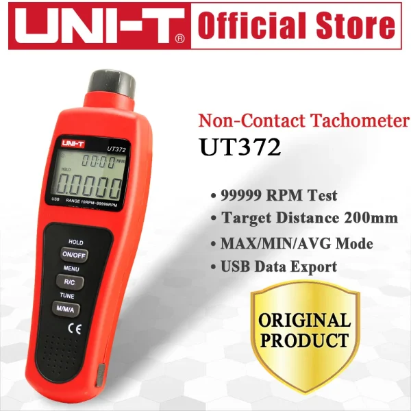 UNI-T Tachymètres sans contact UTino 2 Target RPM Gamme 10 ~ 99999 MAX/MIN/AVG Distance de test 5 ~ 20cm Wild USB – Image 6