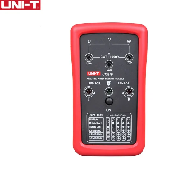 UNI-T UT261B Indicateurs de séquence de phase et de rotation du moteur Séquence de phase Rotation du moteur de phase manquante