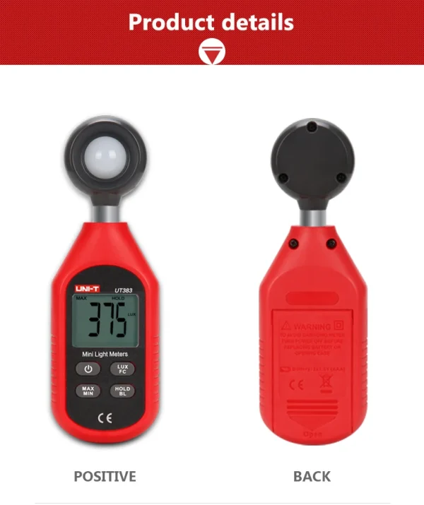 UNI-T compteur de lumière UT383 UT383BT 200,000 LUX numérique luxmètre Luminance Lux Fc Test Max Min illuminomètres photomètre – Image 19