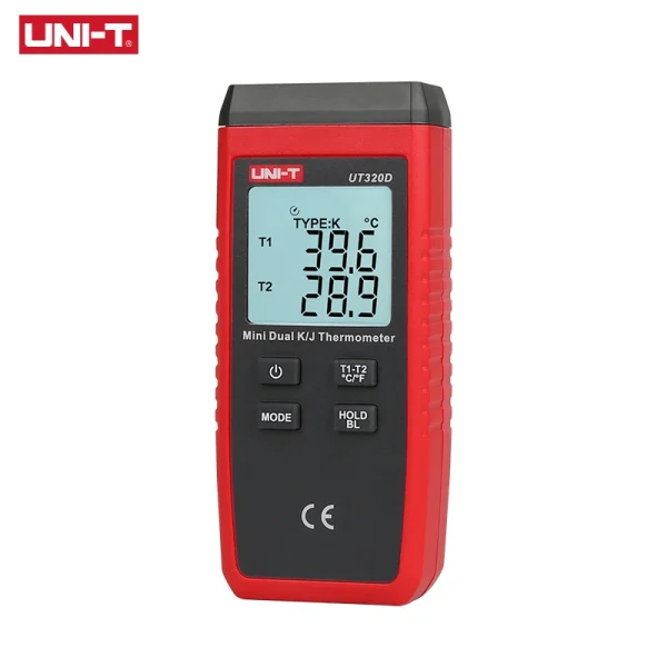 Thermomètre numérique à double canal UNI-T UT320D – Thermocouple K/J – Mini format portatif – Image 3