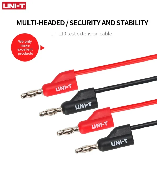 Sondes et fils de test UNI-T UT-L10, fiche banane, utilisée pour tester la ligne – Image 2