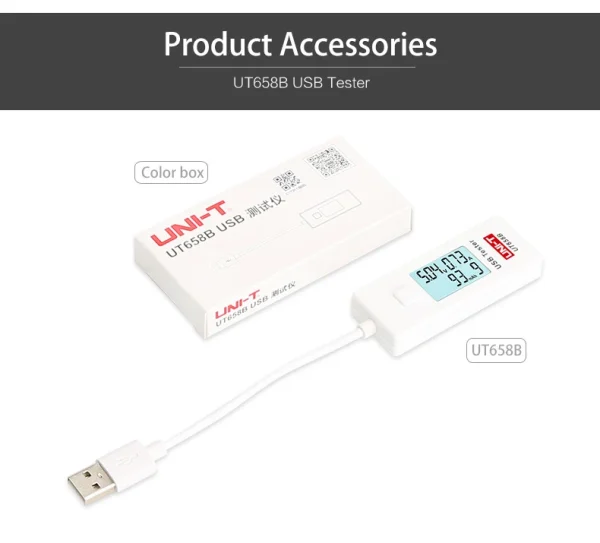 UNI T – testeur USB UT658B, pour téléphone, ordinateur, tension de charge, moniteur d'énergie, écran LCD rétro-éclairé – Image 20