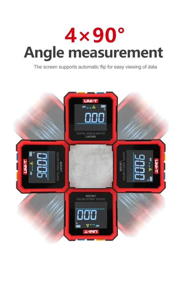 UNI-T LM320A LM320B Compteur d'angle Inclinomètre magnétique LM320F Rapporteur igital Angle Finder Biseau Boîte Outil de mesure d'angle – Image 25
