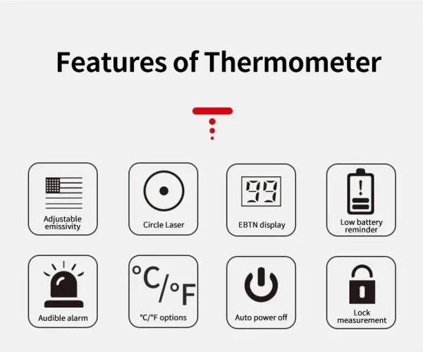 UNI-T thermomètre numérique UT306S UT306C sans contact industriel infrarouge Laser température mètre température pistolet testeur-50-500 – Image 12