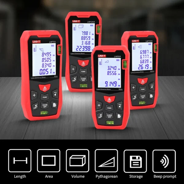 Télémètre Laser UNI-T LM50A LM70A LM100A LM120A télémètre Laser télémètre numérique ruban à mesurer – Image 2