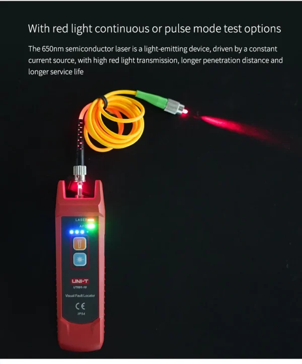 UNI-T UT691 Localisateur de défaut visuel 15km Stylo de test de fibre optique Stylo lumineux Stylo lumineux Testeur de source de lumière rouge – Image 18